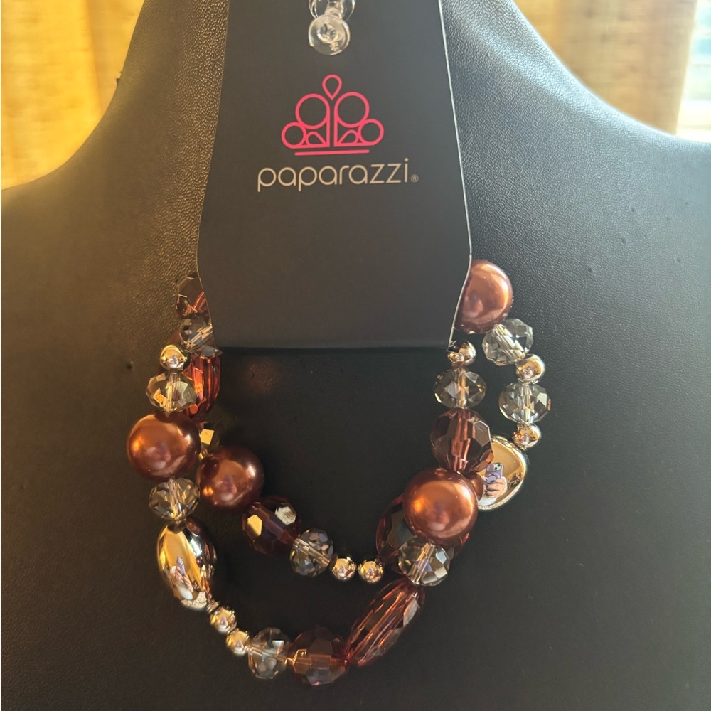 Paparazzi Copper and Silver Beaded Bracelet